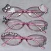 1/2Pcs Harajuku Japanese Charm Girl Hello Kitty Glasses Pink Shiny Bow Retro Y2K Hello Kitty Decorative Glasses Birthday Gift