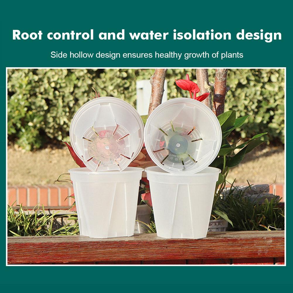 Transparent Plastic Flower Pot Root-Controlled Planting Pot With Stomata Grow Box For Planting Orchids Home Garden Supplies
