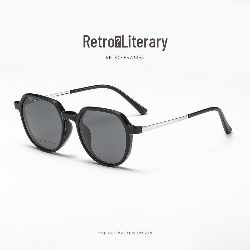 

2182 Поляризована магнітна накладка TR90 Оправа для окулярів для чоловіків та жінок: Солнцезахисні окуляри від міопії «Два в одному» як показано кольору