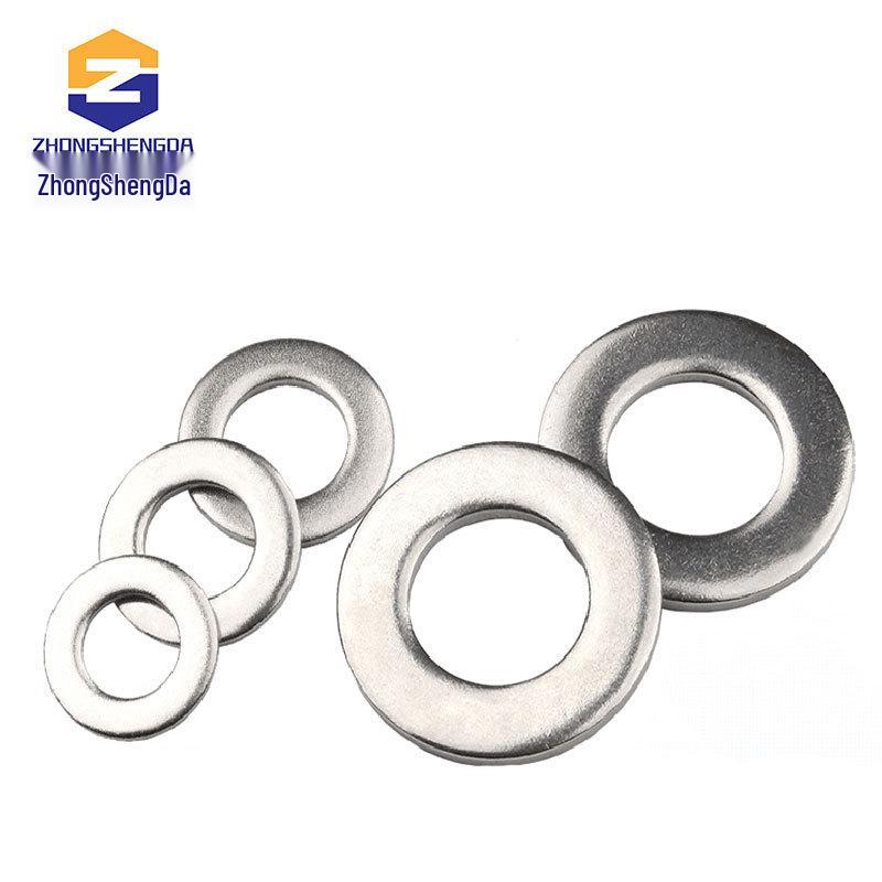 Galvanized Carbon Steel Flat Washer - Metal White, Zinc Plated, Sizes M2-M12