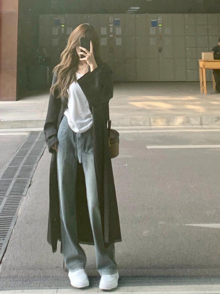 2025 Khaki pařížský trenčkot střední délky: Ležérní elegance inspirovaná Británií