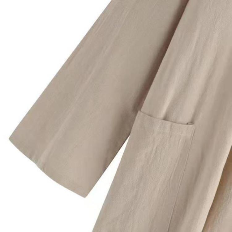 Summer Women's Long Trench Coat Cotton V-Neck Cardigan Sun Protection Long Sleeve Jacket Causal Outwear Robe