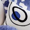 Simple Blue Sofa Pillowcase Cojines 45X45 Decoration Living Room Throw Pillow Cover Jacquard Embroidery Headboard Cushion Covers