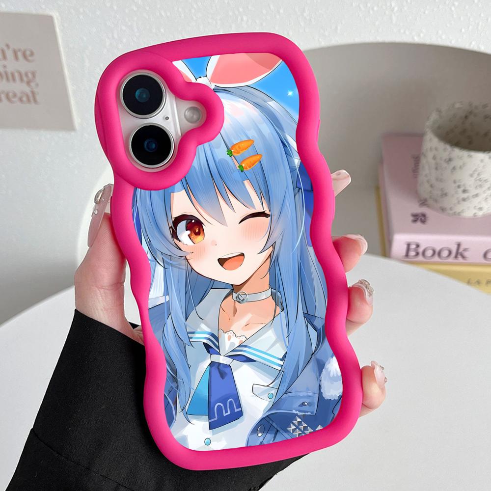 Holo Usada Pekora Wavy Edge TPU Mobile Phone Case for iPhone 17 16 15 14 13 12 11 Air Pro Max Plus Colorful Cover