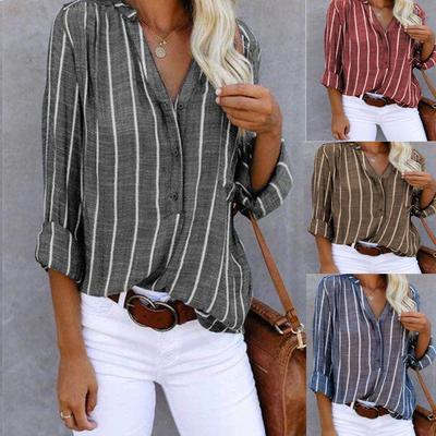 Simple and Stylish Printed Striped Shirt for Women