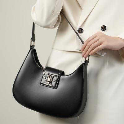 New Underarm Bag Premium Versatile Leather Shoulder Bag Niche Design Moon Bag
