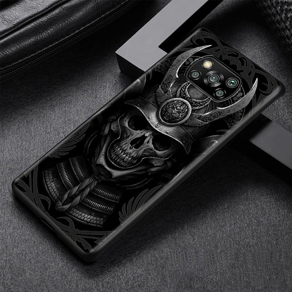 Fashion Samurai Demon Case for Xiaomi Poco X3 NFC M3 M4 Pocophone F1 F3 Redmi Note 9s 9 8 10 Pro Black Soft Phone Cover Coque
