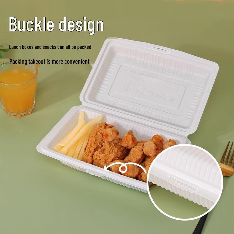 Disposable Rectangular Plastic Food Containers, 50-Pack