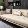 Fashion Black Anti-slip Couch Covers for Living Room, Luxury Towel, Gold Edge, Thicken Chenille Sofa Cover, Cloud Pattern,