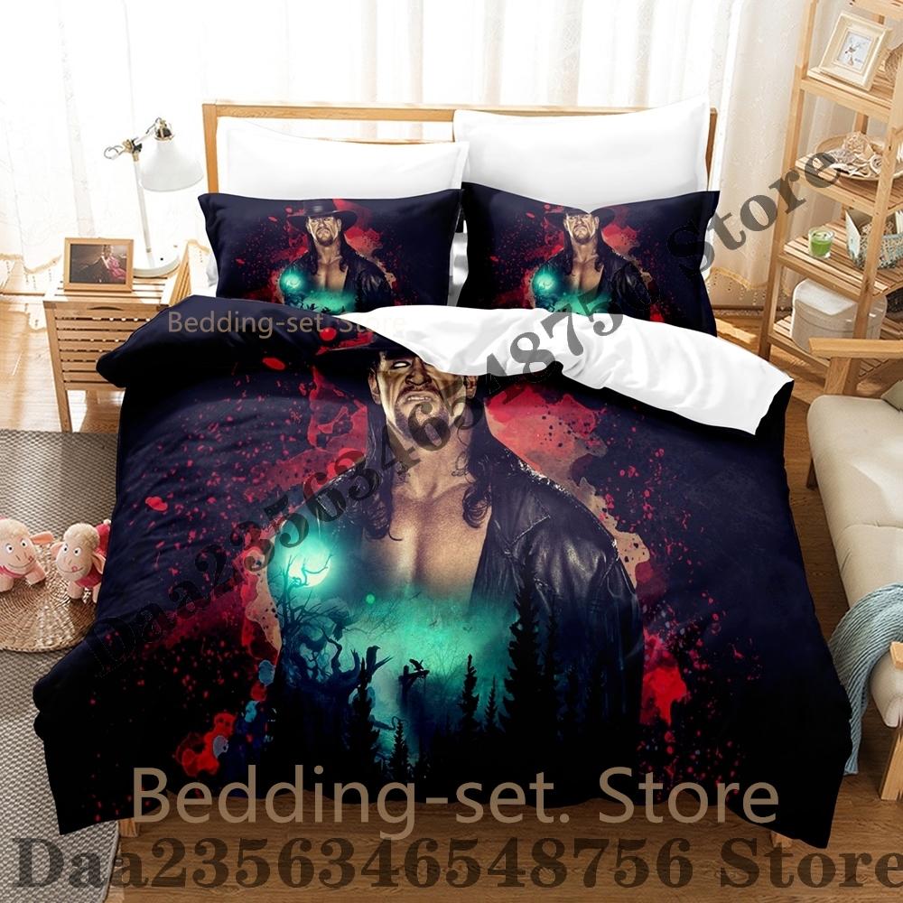 Cool Cool The Undertaker Bedding Set Single Twin Full three-piece suit Bed Set Adult Bedroom Duvetcover Sets Kpop Bed Sheet Set