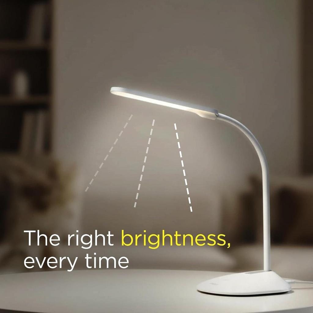 6W LED Table Lamp, with 3 Grade Dimming, Flexible Gooseneck Design, LED Portable Desk Lamp for Study, 3 in 1 Color Changing