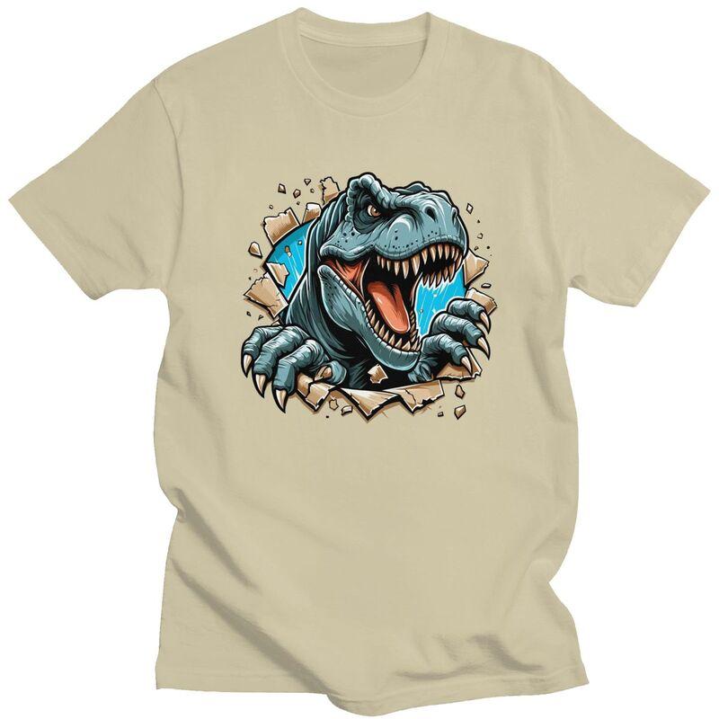 Custom Fashion Wild Trex Dinosaur Roars T Shirt Men ShortSleeve Tshirt Streetwear Tee Slim Fit Tshirt Merch