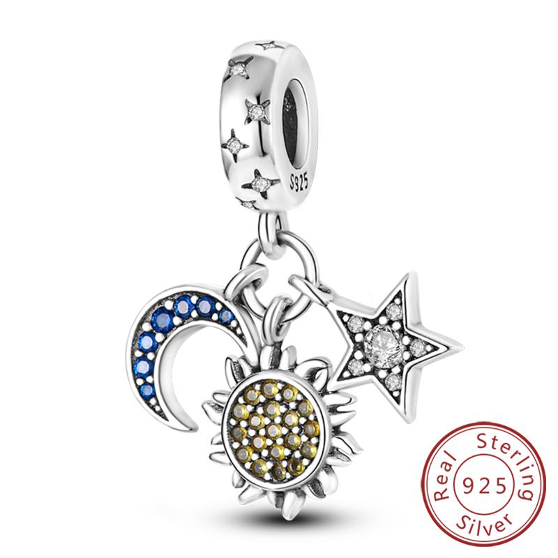 New Copper Charms Pendant Sunflowers Heart Beads Fit Original Bracelets Charm Diy Jewelry Gifts Making