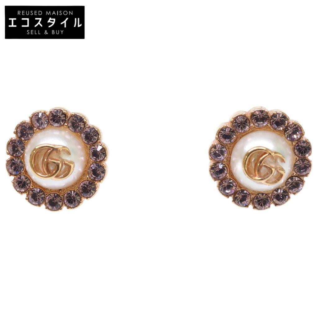 Gucci 702583 Double G Flower Studs Earring pinkUsed