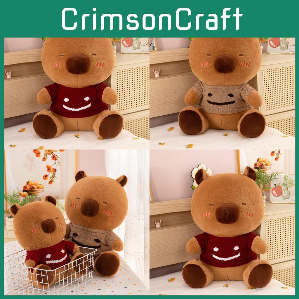 Sweater Smiling Red Capybara Plush Toy Soft Stuffed Animal Girls Gift Doll Kids