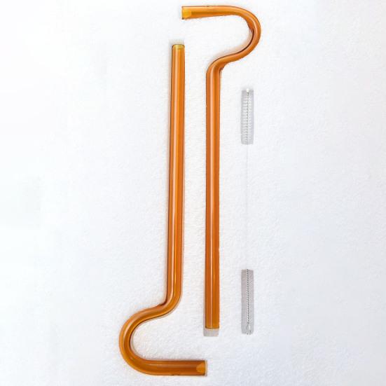 Lot de 2 pailles en verre teinté réutilisables avec brosse, bouchon amovible robuste pour boire de l'eau, fabrication soignée, pailles anti-rides pour les lèvres