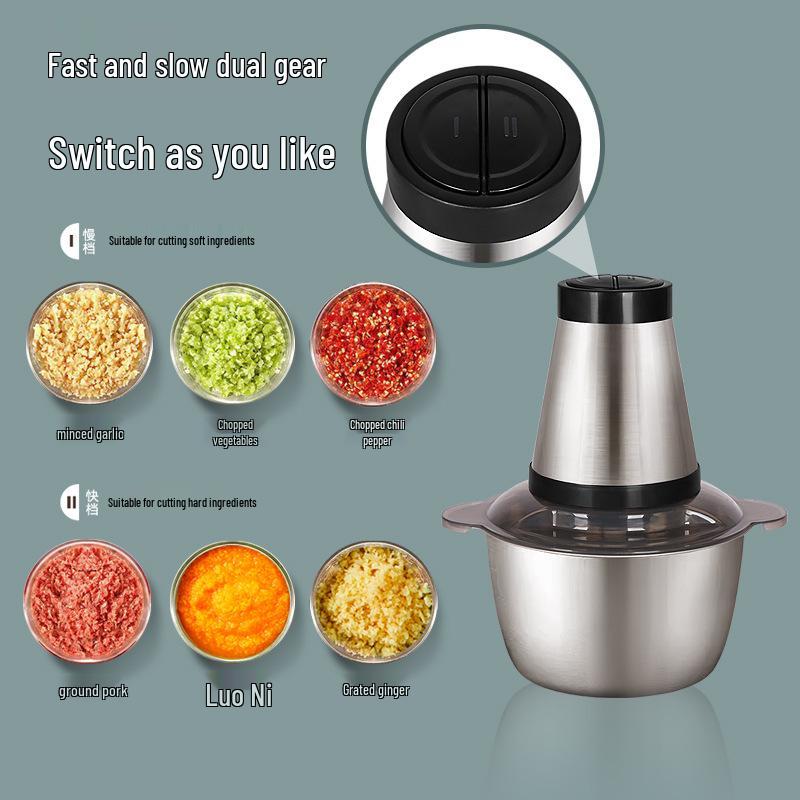 2L Stainless Steel Multi-Functional Meat Grinder & Food Processor