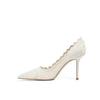 White High Heels Wedding Shoes Women's Spring 2025 New Pointed Stiletto Embroidered Lace Xiuhe Wedding Bride Shoes