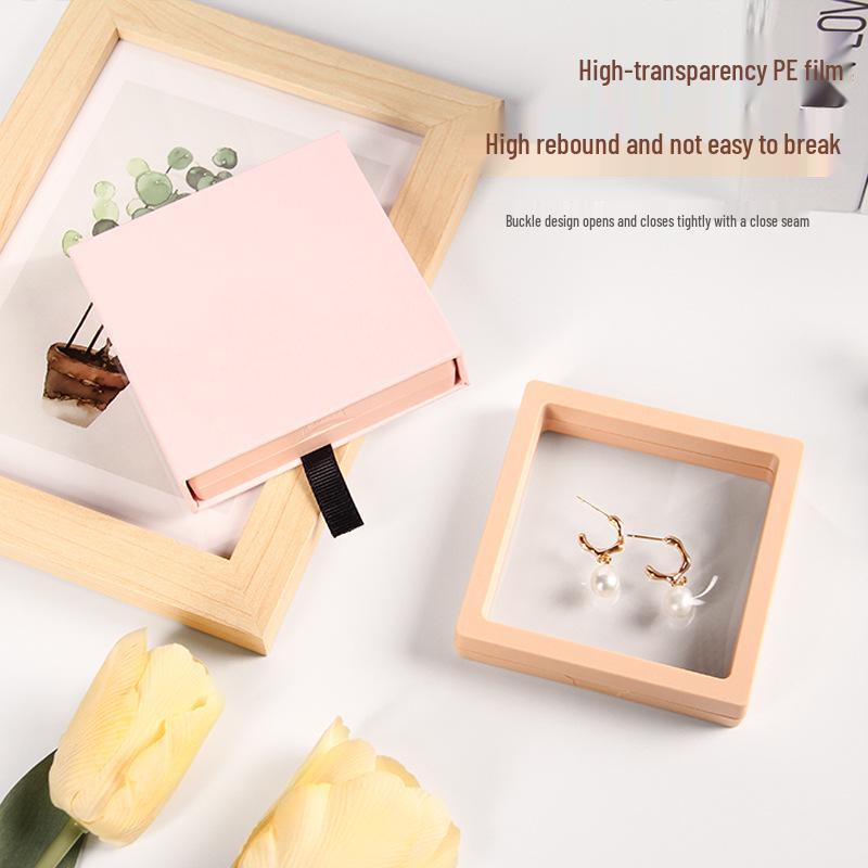 Jewelry Display Box: PE Film Suspension for Earrings, Necklaces, and Rings