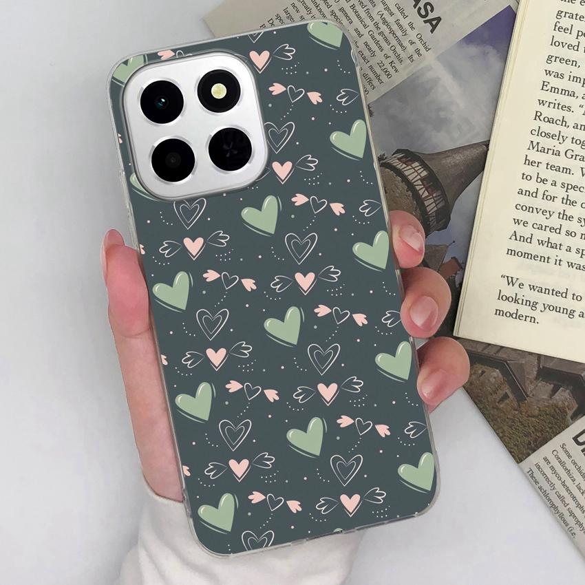 Clear Phone Case For Huawei Honor X6c X8c X7a X8a 400 Pro Pretty Love Heart Pattern Soft Silicone Shockproof Premium Protection Cover For Huawei Shell