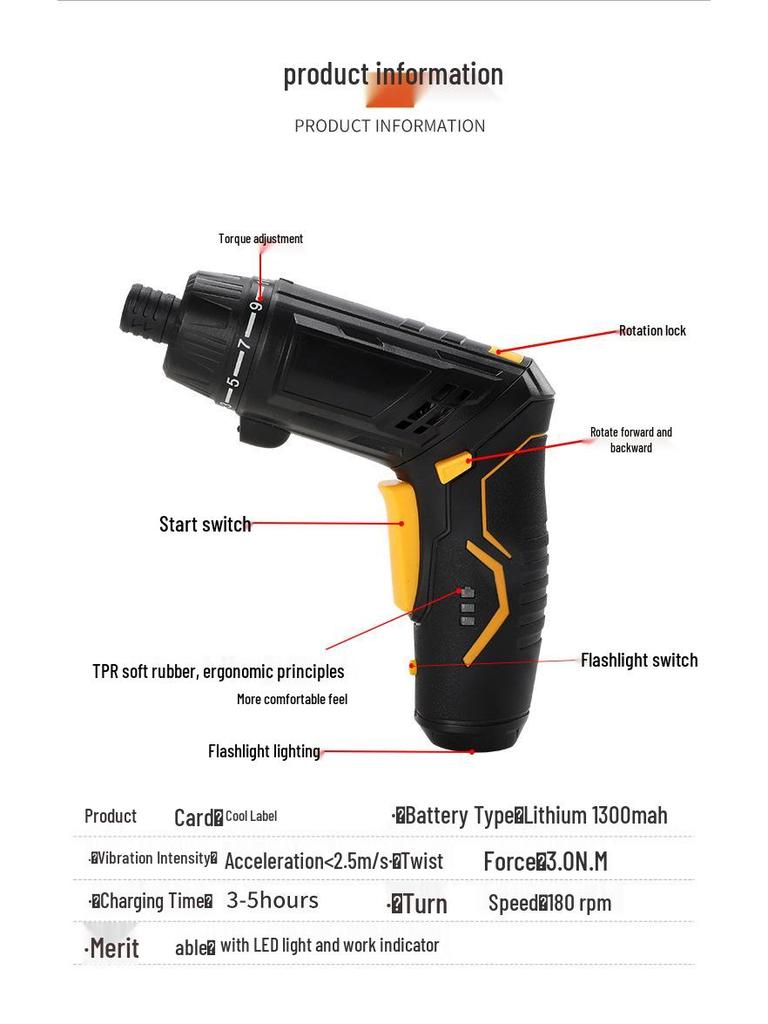 Multifunctional Electric Hand Drill & Screwdriver for Home Use