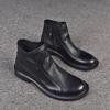 Leather Martin boots men's boots autumn and winter velvet cowhide casual boots breathable high-top wear-resistant soft leather Chelsea boots British