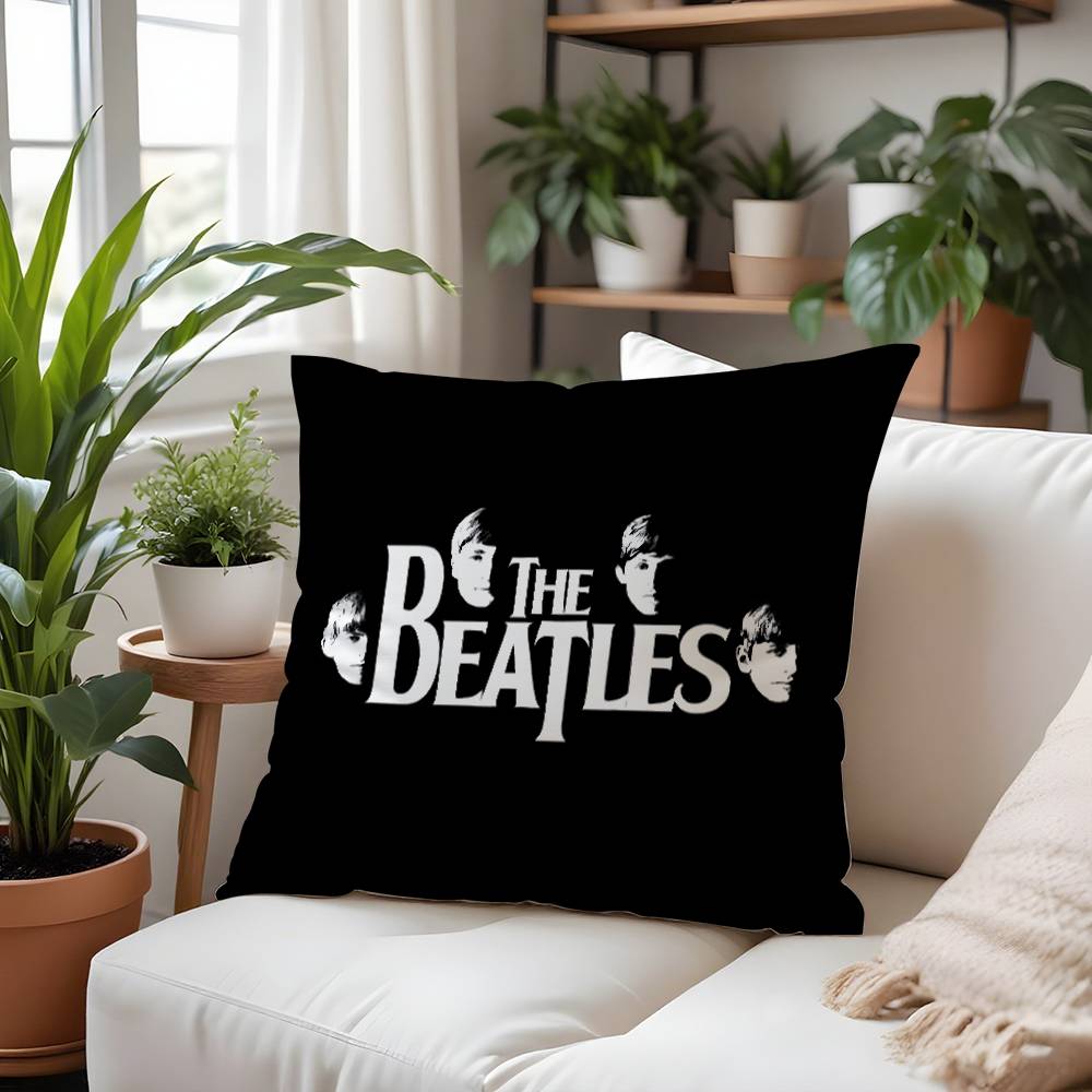 The B-beatleS-Band Pillow Case  Plush Fabric Soft  Pillowcase Double Sided Print Cushion Cover Household Gifts