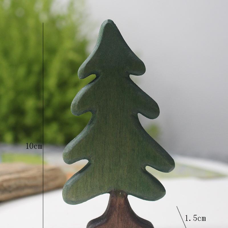 

Tree Xmas Desktop Figurine Wood Christmas Tree Mini Pine Ornaments Tabletop Pine Tree