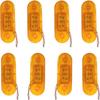 APSMOTIV 8Pcs Amber Indicator Rear Side Truck Trailer Rv Cab Boat Bus Lorry Led Marker Light 24V Running Board Lights For Trucks Flat Fit Base