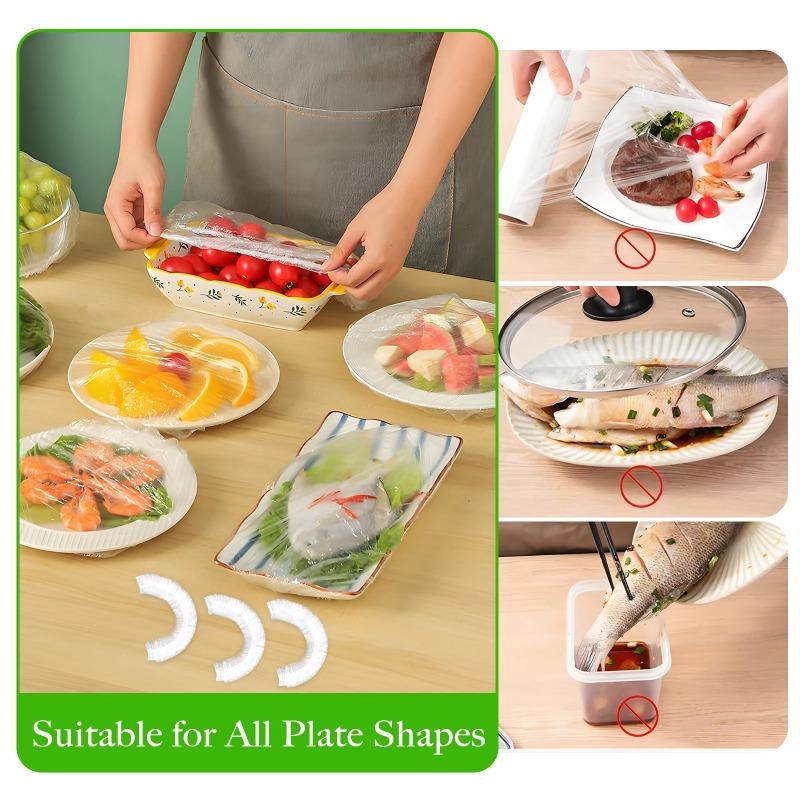 Capa de plástico descartável reutilizável para alimentos, envoltório plástico durável, tampas elásticas para alimentos para tigelas, capas elásticas para pratos, bolsa de proteção para alimentos na cozinha