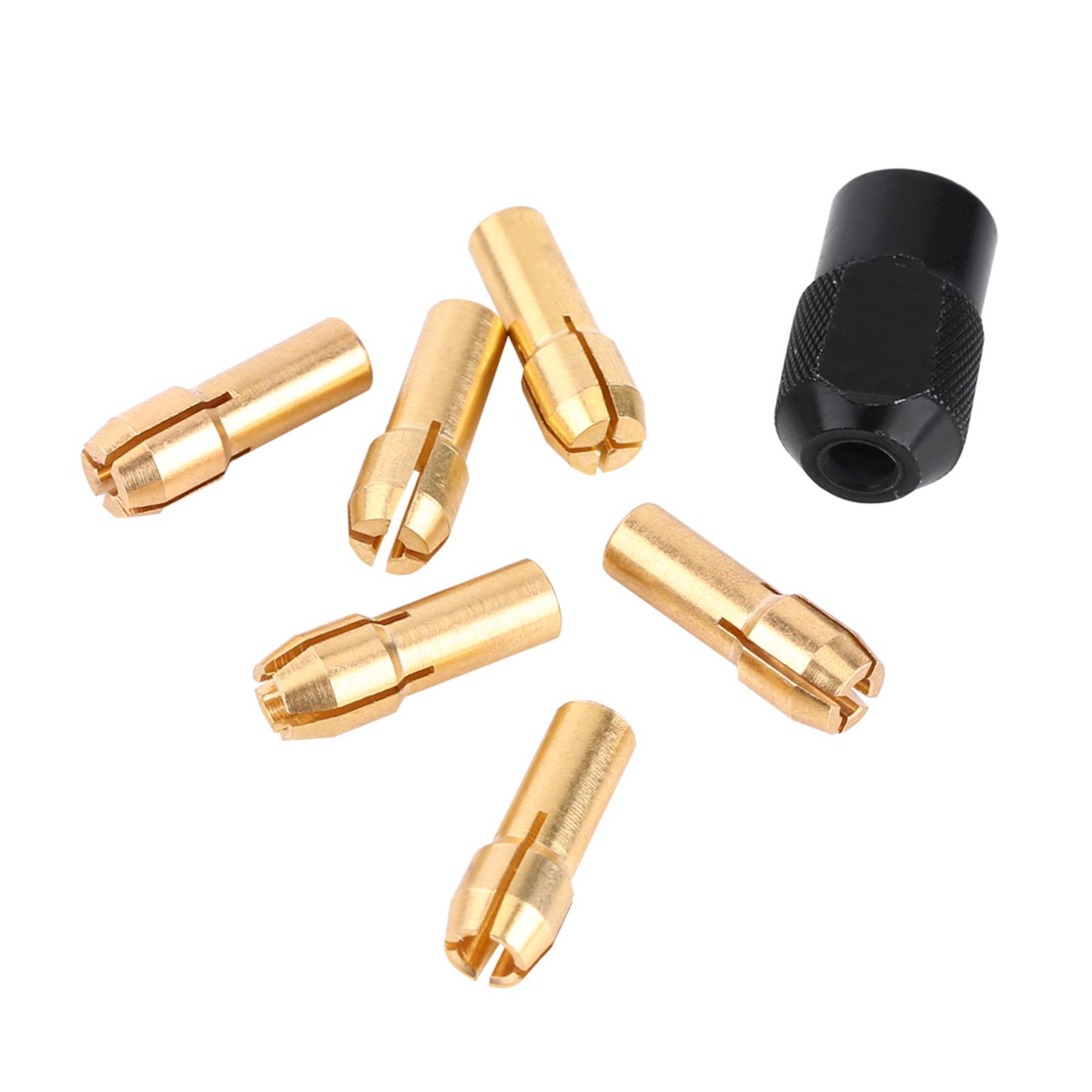 

6pcs Collet Chuck Sleeves Grasp Capacity Range 1mm3.2mm with M8*0.75 Cap Fits Rotary Tools