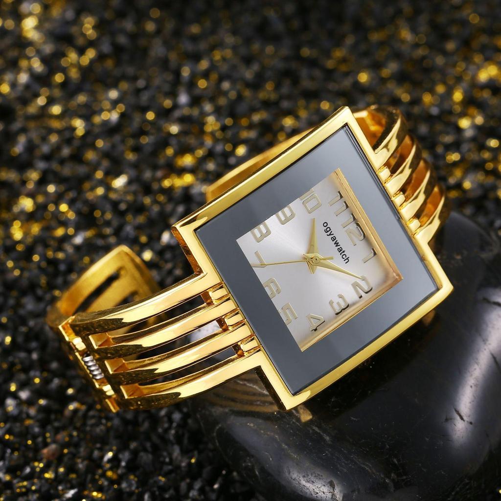 New Fashionable Women's Bangle Watch Ladies' Square Watch Stainless Steel Watch Women Quartz Watches