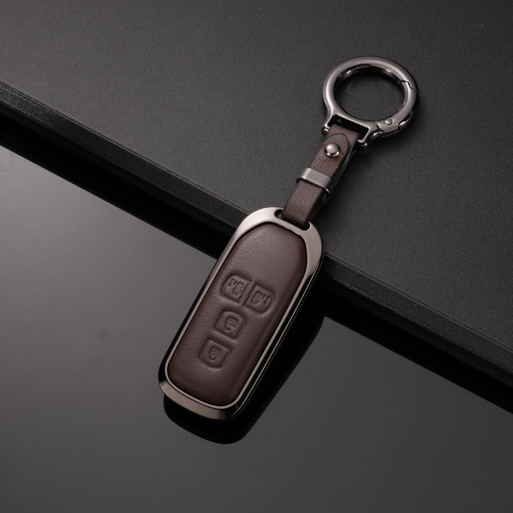 [PIMOHI] NBOX Key Case Metal Genuine Leather Compatible with Honda