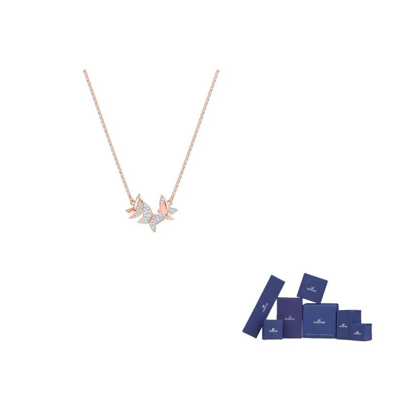Swarovski Rose Gold Plated, Faux Crystal Stone Necklaces Womens F-Original brand box
