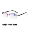 Bifocal Presbyopia Reading Glasses Women Men Blue Light Blocking Multifocal Eyewear Ultralight Rimless Diopter Eyeglasses