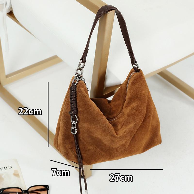 Leather Underarm Bag Women's Autumn New Soft Bag Matte Cowhide Shoulder Handbag Bag Large Capacity Oblique Span Bag