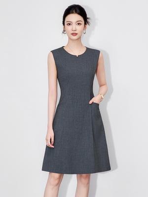 Exquisite Chic Sleeveless Vest Dress - Women's Formal and Professional Wear