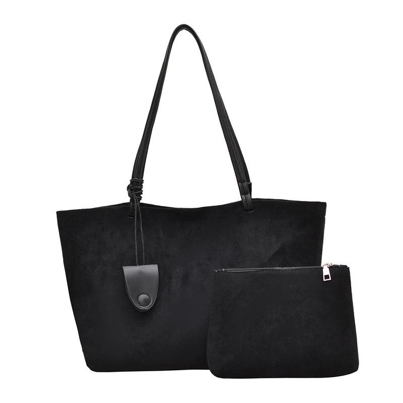 

Vintage tote bag women s bag suede autumn new high-value one-shoulder armpit bag 44*16*27 чорний