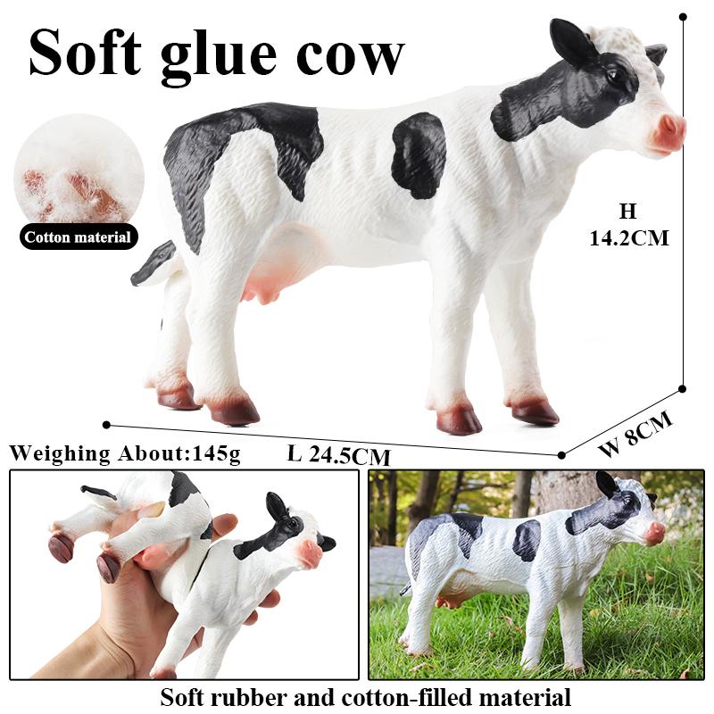 Oenux Soft Cotton Farm Animals Cow Horse Pig Hen Cat Dog Model Action Figures Wild Lizard Donkey Koala Educational Kids Toy Gift