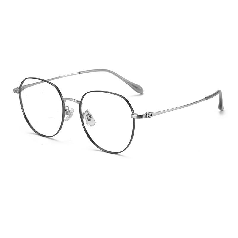 

Korean Literary Style Ultra-Light Titanium Frame Glasses for Women - 54 Square/Round Shape, Slim & Versatile Optical Eyewear (Model 98750)