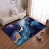 Abstract Blue and Gold Wave Pattern Carpet for Living Room Decor Suitable for Use As an Anti-slip for Living Room Bedroom Sofas