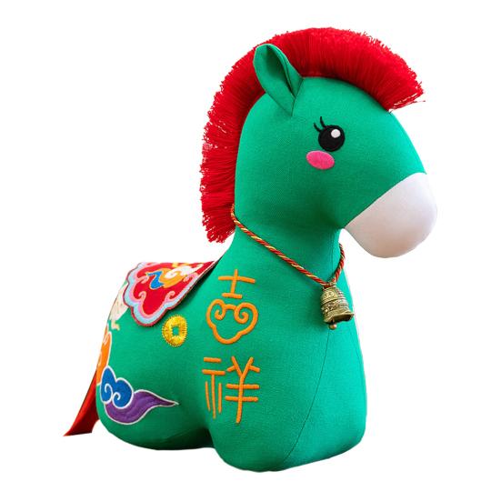 Pferd Puppe Plüschtier Dreidimensionale Form Volle Füllung Weiche Textur Kurzer Plüsch PP Baumwolle Puppe Jahr des Pferdes Geschenk