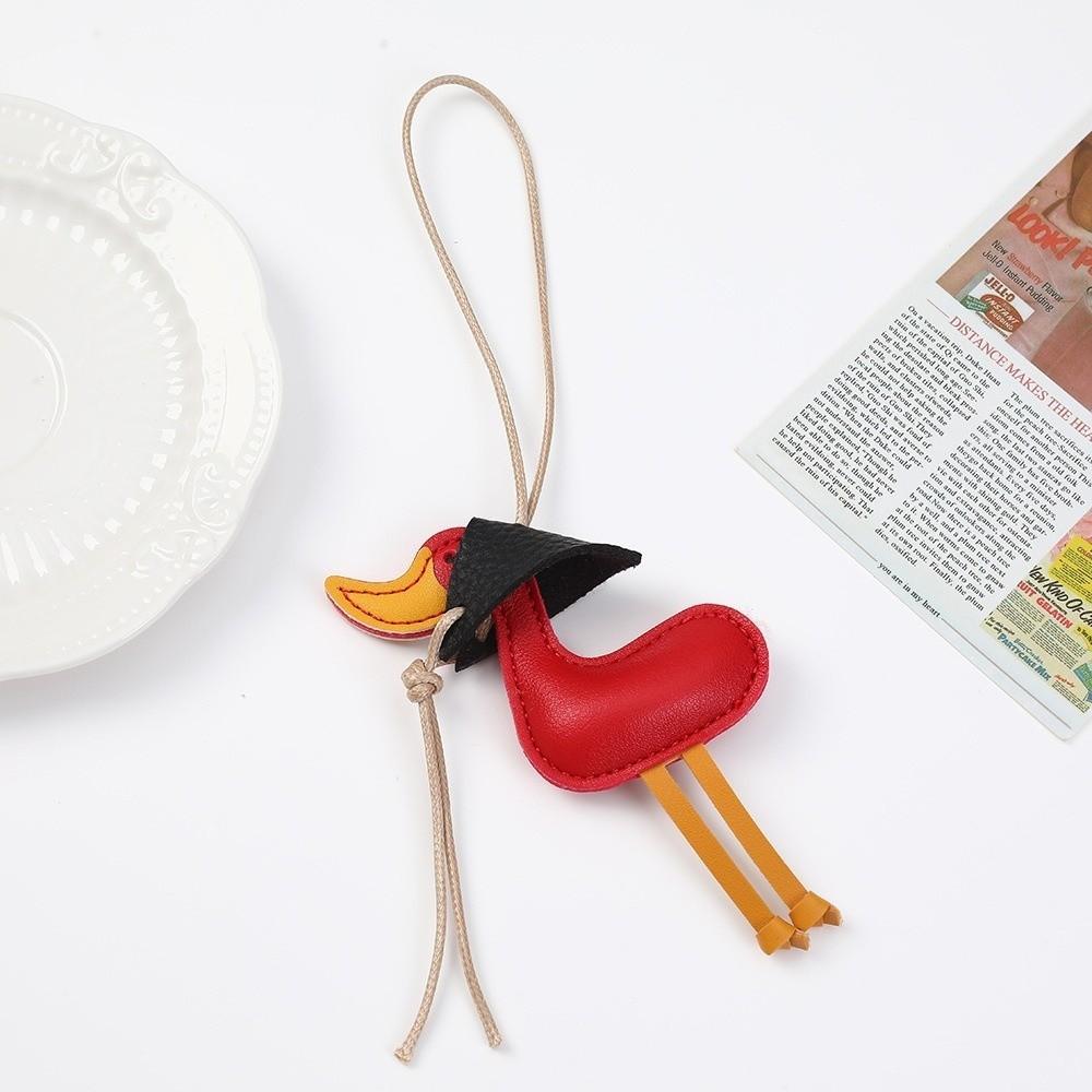 PU Bag Pendant Yellow Duck Cartoon Car Keyring Cute Duck Keychain Daily Use