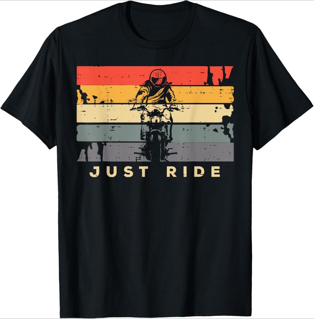 Just Ride Motorcycle Biker Retro Motorbike Design100 Cotton Summer Oneck Short Sleeve Casual Printed Mens Tshirt