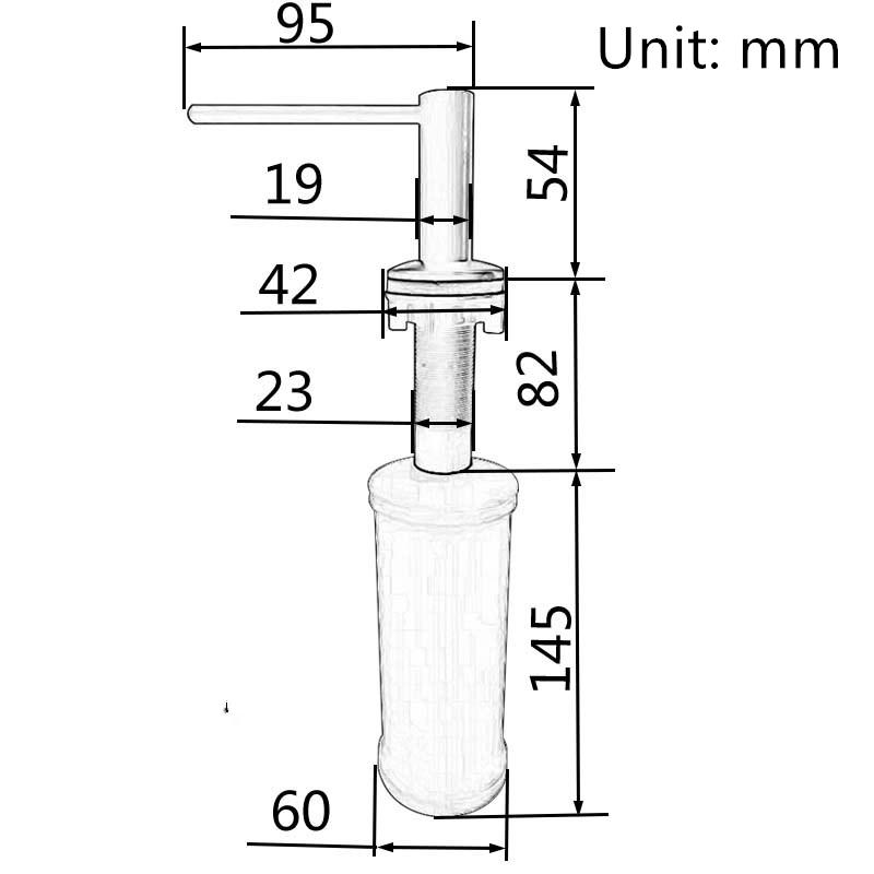 304 Stainless Steel Liquid Soap Dispensers Black/Brushed Kitchen Sink Hand Soap Dispenser ABS Bottle Easy Fill Accessories