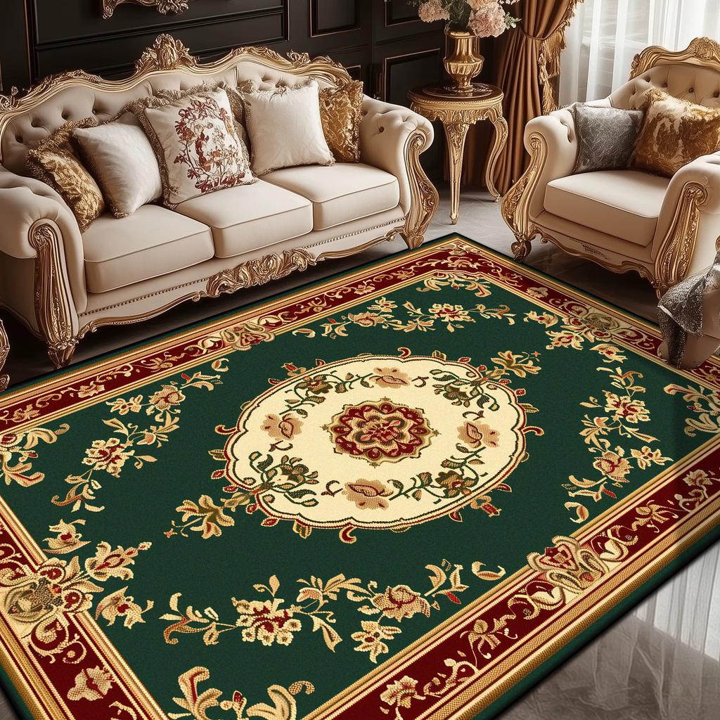 European Style Luxury Living Room Carpet Persian Home Decor Bedroom Bedside Soft Floor Mat Lounge Coffee Tables Non-slip Rug