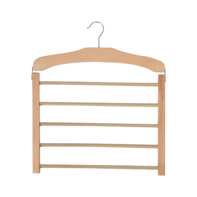 Kizhiqi Wooden Multi-Layer Non-Slip Trouser Hanger for Wardrobes