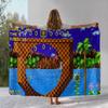 Retro S-Sonic Cartoon Game Flannel Blanket,Ultra Soft Warm Plush Throw for Home Bedroom Bed Sofa Cover Camping Picnic gift