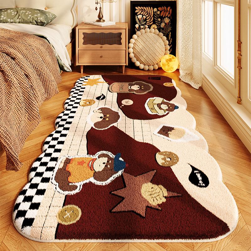 Cartoon Imitation Cashmere Carpet: Stain-Resistant, Cold-Insulating Rug for Bedroom, Living Room, Sofa, or Coffee Table