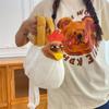 Cute Cuckoo Chicken Plush Crossbody Bag - Cartoon Doll for Girls